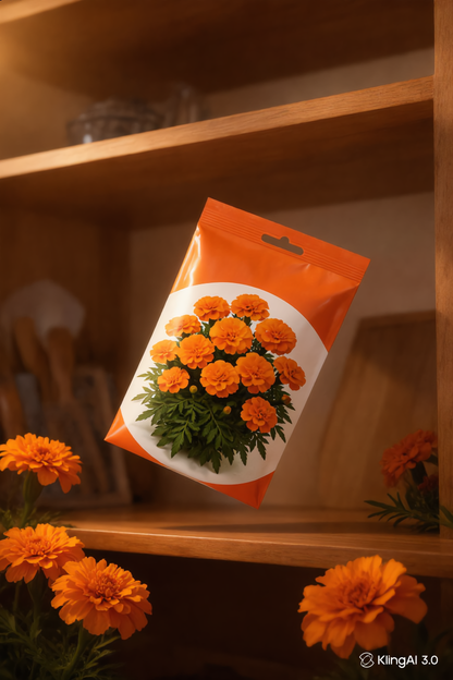 Graines d'Œillet d'Inde Orange (Tagetes patula) — Floraison Généreuse